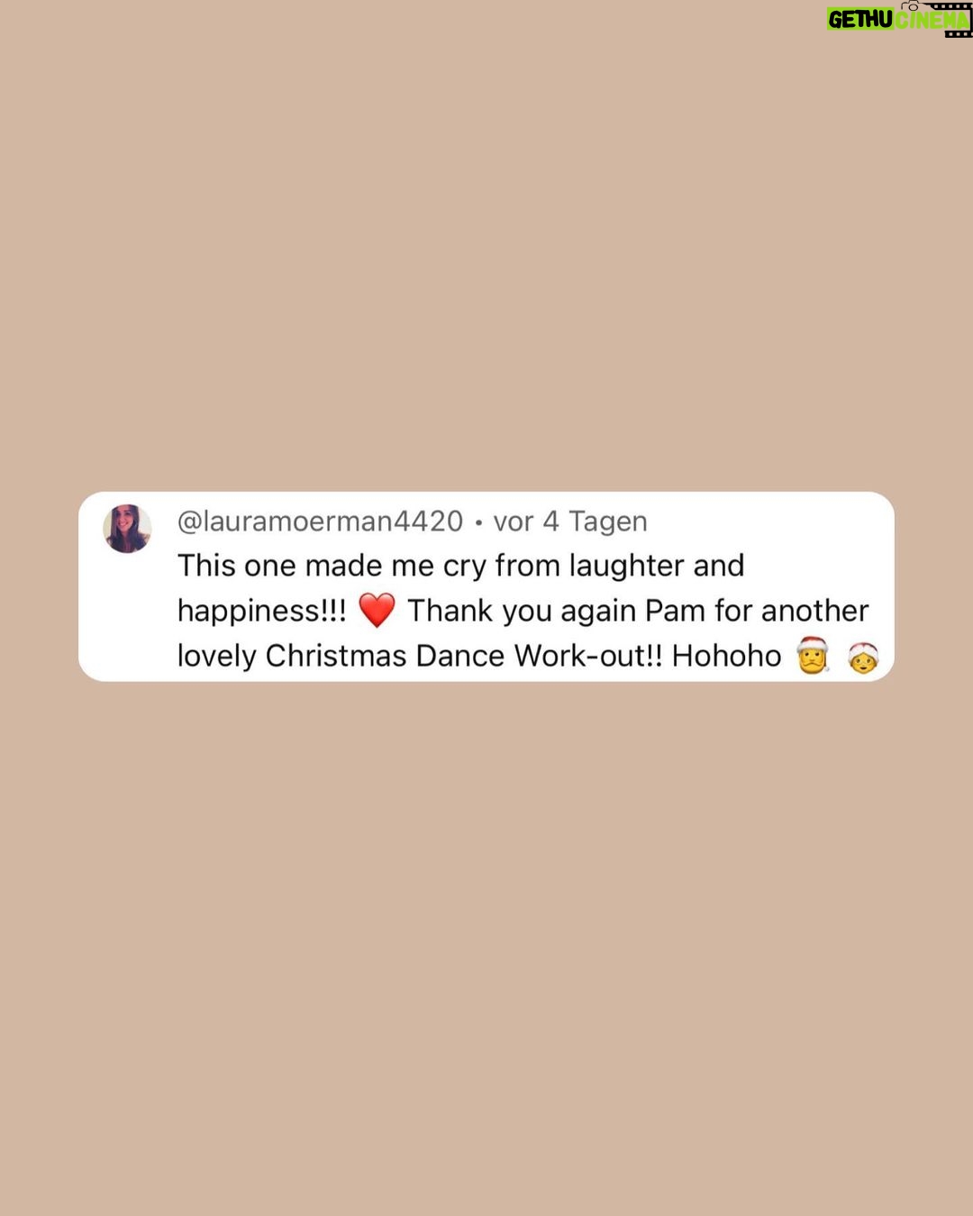 Pamela Reif Instagram - some people say my XMas dances are embarrassing but…. 99% of us are cool enough to just have fun in their living rooms (with the curtains closed) 👀🫣♥️ swipe to read feedback 🥹😭 I love you guys ♥️♥️♥️♥️ PS: who’s practicing to be part of this year’s compilation? 🕺🏼 #PamelaXmasDance #christmas #dance #workout #pamelareif #happiness