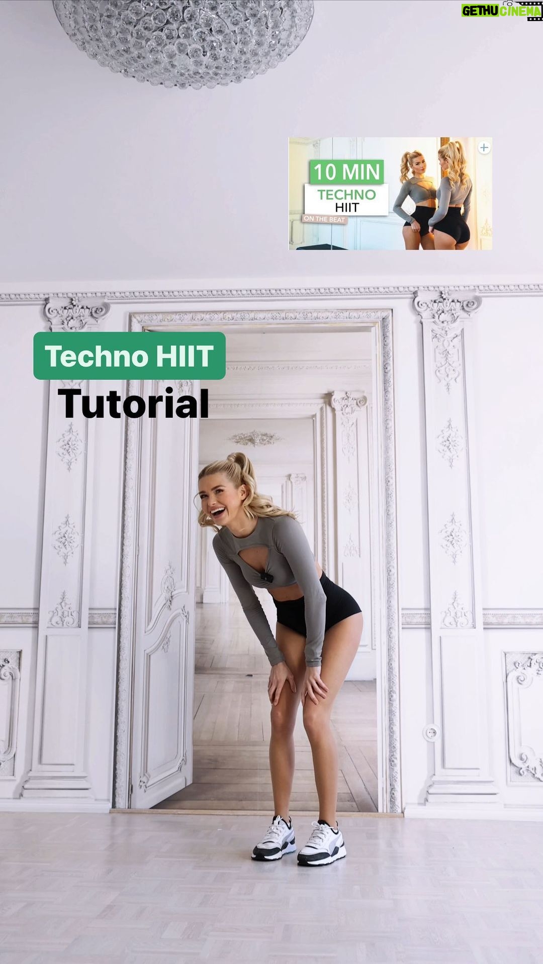 Pamela Reif Instagram - NEW - Tutorial Mode & Inspo stories for the 10min Techno HIIT 💿♥️ Ohhh wir rüttelt das in meinem Butterfass 🧈🤣 Let meeee explain some of the new moves! They are easy to learn - but I still don’t want you to be confused when you turn on the new video 🫣🥸 Becauseeee I definitely got more creative than only doing High Knees and Jumping Jacks! 👀 So stand up in 3, 2, 1 🖐🏼 OR do the opposite and lean back 🛋️ & join me for this small tutorial. OR come back as soon as you noticed that you need this tutorial 😂 Bum, budum, bum bum. #techno #hiit #workout #tutorial #cardio #new