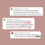 Pamela Reif Instagram - some people say my XMas dances are embarrassing but…. 99% of us are cool enough to just have fun in their living rooms (with the curtains closed) 👀🫣♥️ swipe to read feedback 🥹😭 I love you guys ♥️♥️♥️♥️ PS: who’s practicing to be part of this year’s compilation? 🕺🏼 #PamelaXmasDance #christmas #dance #workout #pamelareif #happiness
