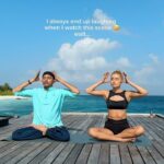 Pamela Reif Instagram - anzeige | week 2 - photo dump incl. my breathtaking… 🔥 1 - sunset yoga, literally on the edge 2 - a heart in the sky 🥹 3 - favorite moment from my private yoga session 🤣🤣🤣🤣🤣🤣🤣 4 - Valentine’s Day surprise 🌹 5 - a monster grabbing my booty shadow 🍑 6 - 🥵 that’s my breathtaking mom!! 7 - me at an art painting class 🎨👀 the story on how I made this picture is in my highlights! 8 - shooting a new recipe: Almond Flax Bread | keto, low carb, no flour 🍞 up in the #PamApp next weekend! 9 - breakfast view 10 - mom looking like a Greek goddess for… Japanese dinner 😂♥️ ___ 📍@amillamaldives, via my favorite @maledivenreisen 🌴 #photodump #family #maldives Amilla Maldives