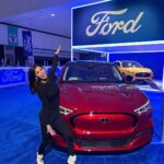 Paola Shea Instagram - Stop by the LA Auto Show this weekend and check out the new Ford Mustang Mach-e and Ford Lightning! The tech in these vehicles is next-level, they look amazing, and they’re electric! #ad #laas #ford #builttoelectrify #builtwild #bft #builtfordtough L.A. Auto at the L.A. Convention Center