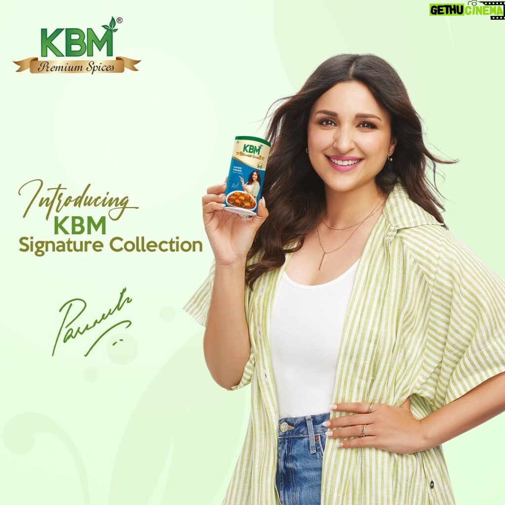 Parineeti Chopra Instagram - Who said cooking can't be as fabulous as a red carpet moment! Add a pinch of glamour to your kitchen with KBM Masale's 'Signature Collection’. #KBM #SignatureCollection #ParineetiChopra #BrandAmbassador #KhanaBanayeMazedaar #KbmSignatureCollection #SpicesofIndia #KbmFoodMasala