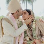 Parineeti Chopra Instagram - From the very first chat at the breakfast table, our hearts knew. Been waiting for this day for a long time .. So blessed to finally be Mr and Mrs! Couldn’t have lived without each other .. Our forever begins now .. 💖