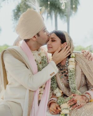 Parineeti Chopra Instagram - From the very first chat at the breakfast table, our hearts knew. Been waiting for this day for a long time .. So blessed to finally be Mr and Mrs!

Couldn’t have lived without each other .. Our forever begins now .. 💖