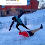 Parkourporpoise Instagram - Trying to explain to your friends parents, that you accidentally knocked his face while you were trying to surf him like a snowboard down a public street in Montreal in the middle of winter! 😅🤷🤪 #snowboardlife #ohno #failvideo #kickflip #action #comedyvideos Montreal, Quebec