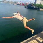 Parkourporpoise Instagram - When your friends say, there’s plenty of fish in the sea, but you decide to mess yourself up over one, 💦🤷😅 #fishing #deathdiving #noodling #fishingadventures #meme #action #comedic #oldportmtl