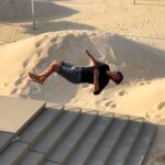 Parkourporpoise Instagram - Me the second quarantine is finished, and we’re allowed to travel! 🧳 ✈️ ___________________________________________ #quarantine #flips #beach #adrenaline #stunts Montreal, Quebec