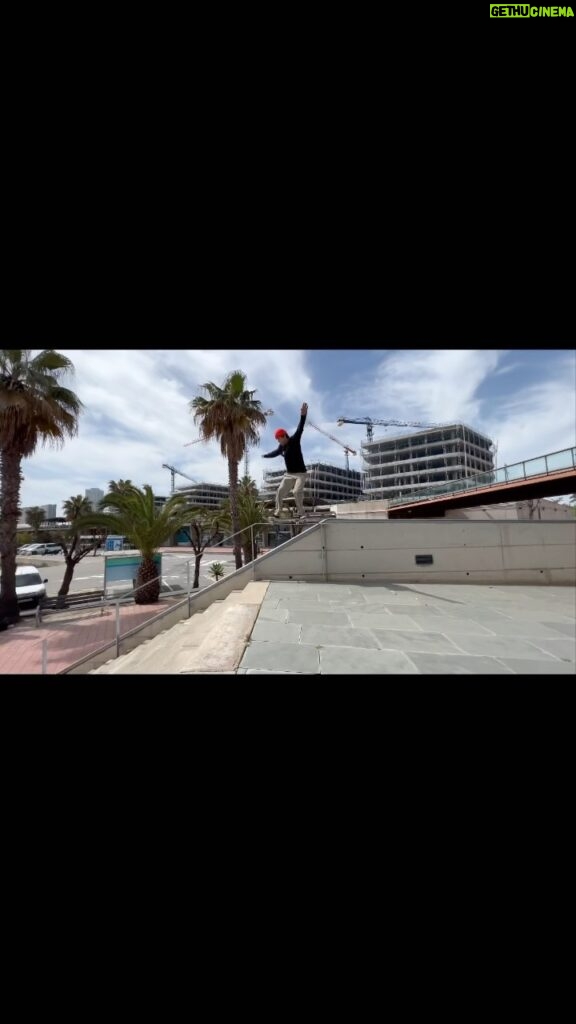 Pat Duffy Instagram - I found this slappy rail at the Forum in Barcelona in 2014, finally got to get it in 2022 filming for @planbofficial CODE there’s a long story with heart attacks and hospitals attached to this trick that I won’t bore you with 😂 , fun fact-I broke 2 ribs the day before,those things suck cause you can still skate it just hurts more🤷🏻‍♀️. Thanks @twinkstpk @devinlopezz for the footy🙏🏻💯✔️ and @paulomacedoo for the epic photo!! Huge thanks @thrashermag for putting in print, such a stoke after all these years to still get some Thrasher Mag love🙏🏻