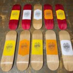Pat Duffy Instagram - Made a few of these “Electric⚡️Dragonfly” boards for Xmas just locally, some are better than other..there’s a few left and can always screen more💯⚡️🙏🏻 8.5 popsicle - 8.75 late 80s shape. dm if interested... unfortunately shipping has gone up 30% internationally so ship can be a bit¢$$ 😬 #handmade #skateboarding #diyskateboarding #FakieNollie thanks @seila.sungold for the artwork 💯♥️