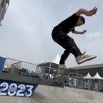 Pat Duffy Instagram - Us judges got in a morning session before park practice. @pduffplanb @chloyeah_ @benhatchell. Thank you @worldskateofficial and @2023panamsantiago for having us. Estadio Nacional Julio Martínez Prádanos