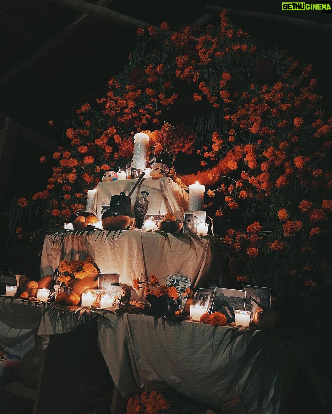 Patricia Garza Instagram - Nuestro Altar 2023 en @pueblodelsol_mx Oaxaca. Así celebramos la impermanencia en la tierra y la permanencia en el infinito. Quiero que me acompañen y recordarlos siempre. 🤍✨ Gracias a todos! 🪬