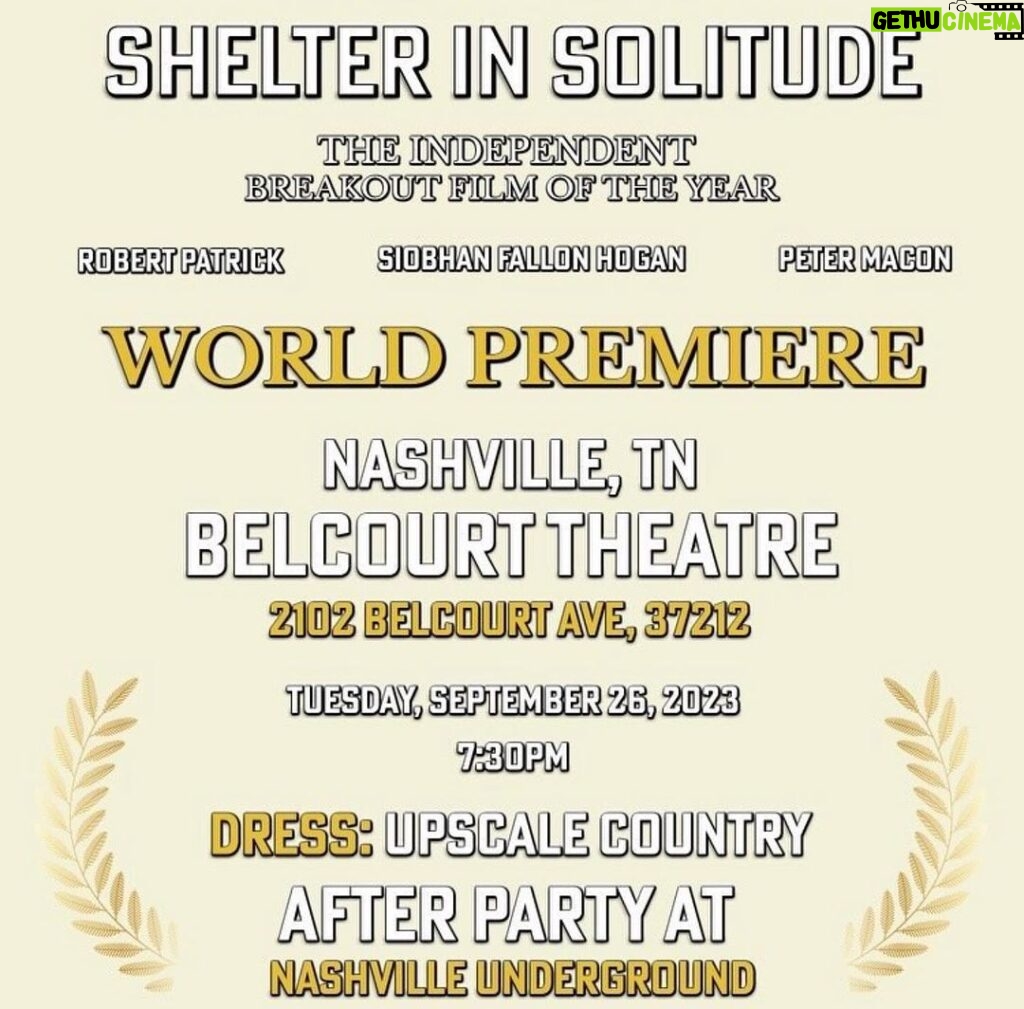 Patricia Heaton Instagram - Hey Nashville friends! Join me at the premier of my pal @siobhanfallonhogan new movie @shelterinsolitude!
