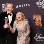 Patrick Fabian Instagram - Couldn’t be prouder….Bob Won, Giancarlo Won and #BetterCallSaul Won Best Drama Series….thank you @criticschoice for the honor….and thank you to all the fans who made out dreams come true! 💙🙏 @bettercallsaulamc Happiness is …WINNING a #CriticsChoiceAward ⭐️⭐️⭐️⭐️ Bob Odenkirk, Rhea Seehorn, and Giancarlo Esposito, winners of the Best Drama Series award for "Better Call Saul", poses in the press room during the 28th Annual #CriticsChoice Awards 📸by Emma McIntyre/Getty Images for Critics Choice Association