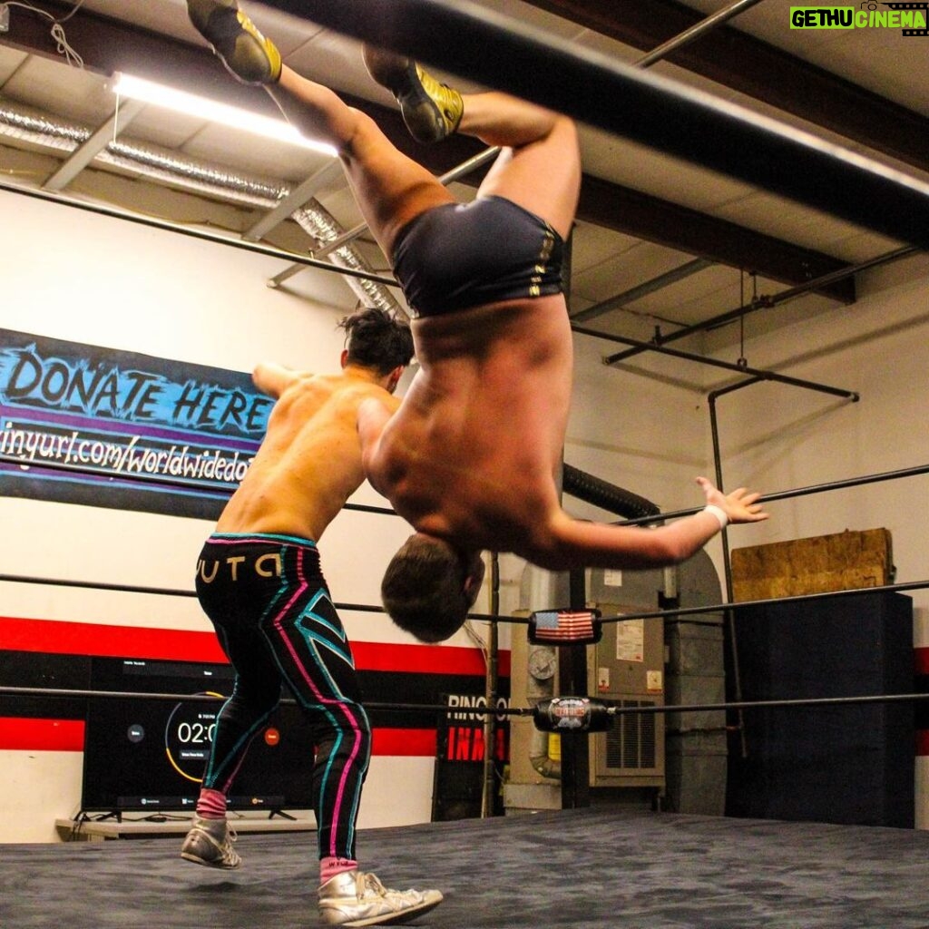 Paul Gruber Instagram - The ol’ bar room backdrop 📸: @calluxpw Worldwide Wrestling Dojo