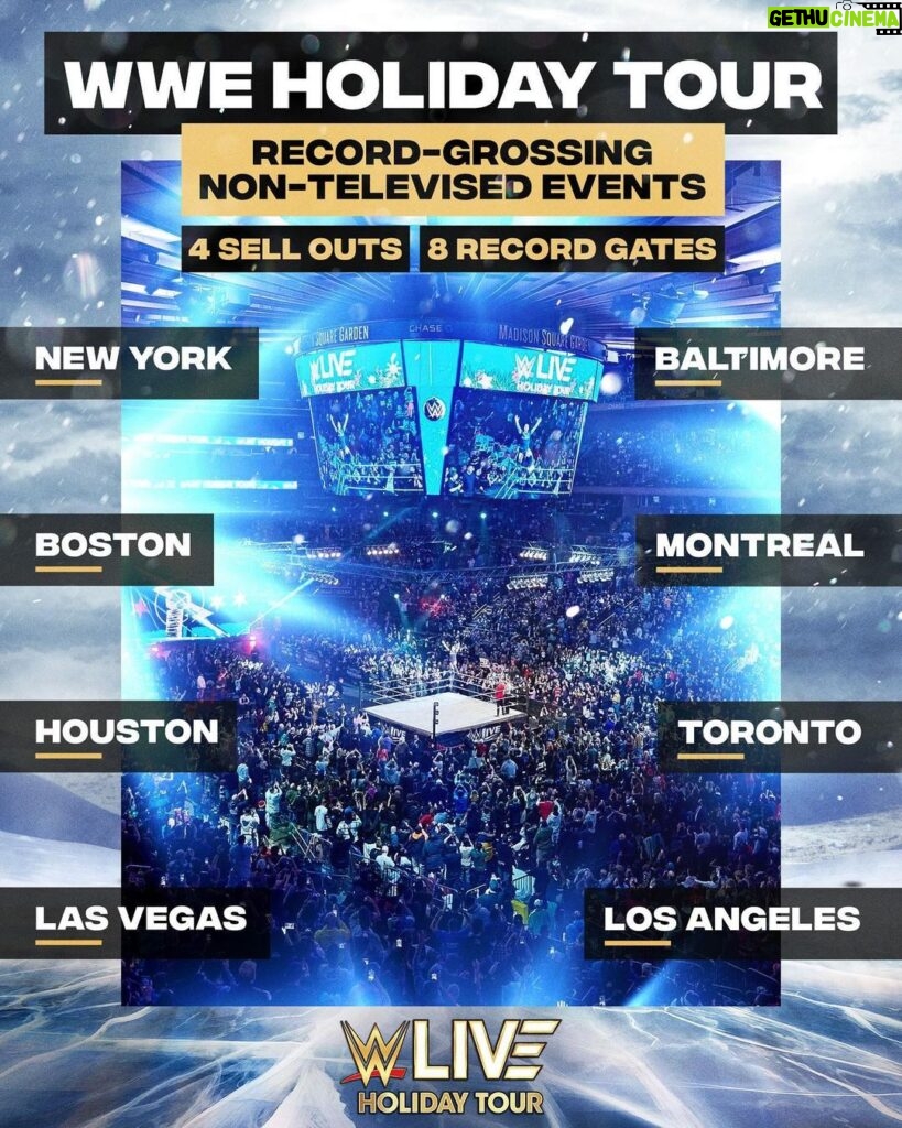 Paul Michael Lévesque Instagram - In addition to #WWEMSG becoming the highest-grossing domestic non-televised WWE live event of all time, @WWE’s Holiday Tour broke records in markets across North America. What a way to cap off 2023. Grateful to each and every Superstar, crew member and the WWE Universe for making this possible.