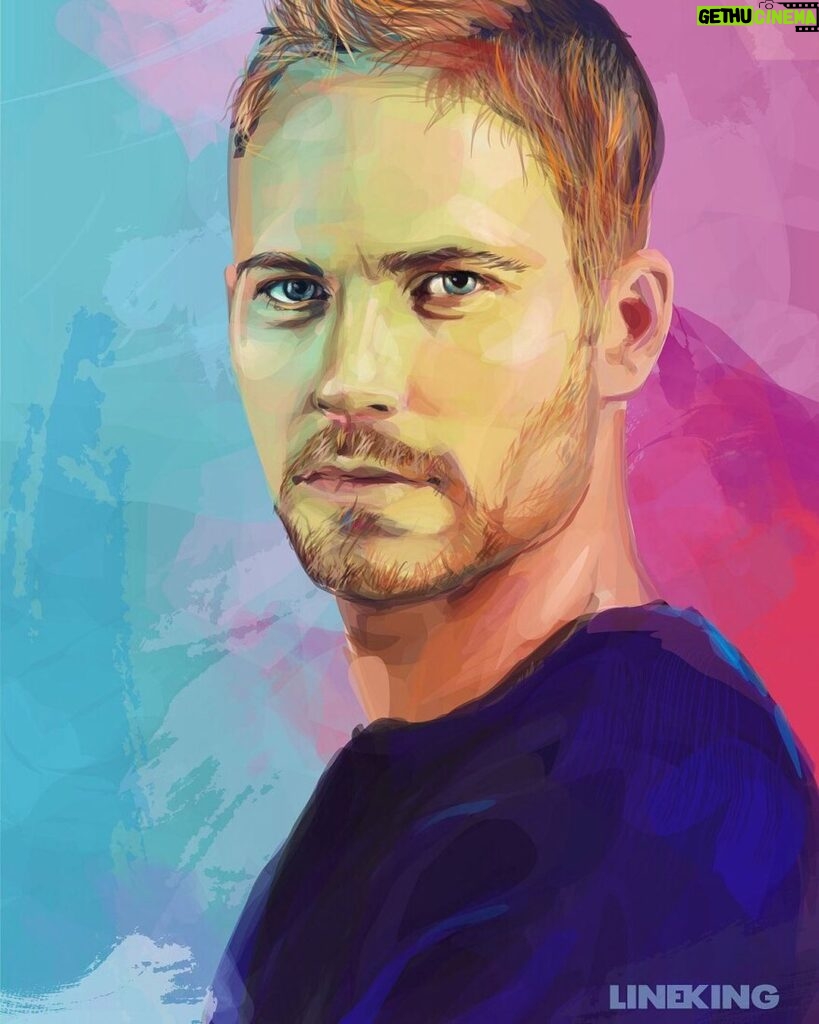 Paul Walker Instagram - Another amazing piece of #PaulWalkerArt. Check out this colorful digital work by @imlineking! #FanArtFriday #TeamPW