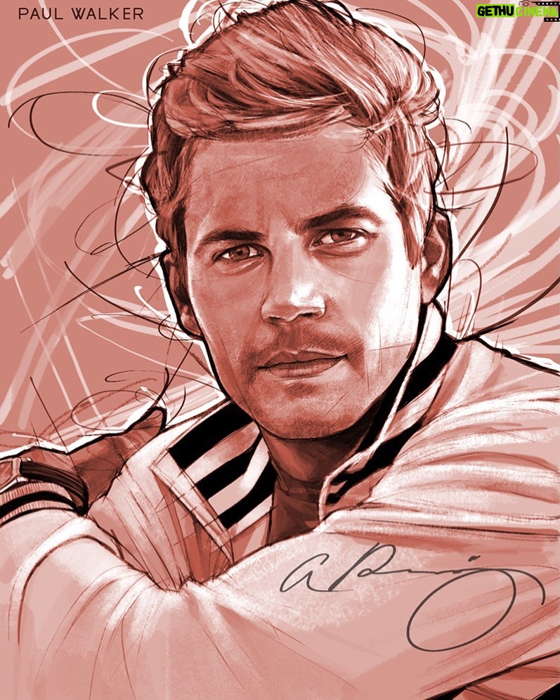 Paul Walker Instagram - How cool is this digital piece by @aleciarodriguez_inc?! Be sure to keep sharing your amazing work using #PaulWalkerArt so we can continue to feature new artists for #FanArtFriday! #TeamPW