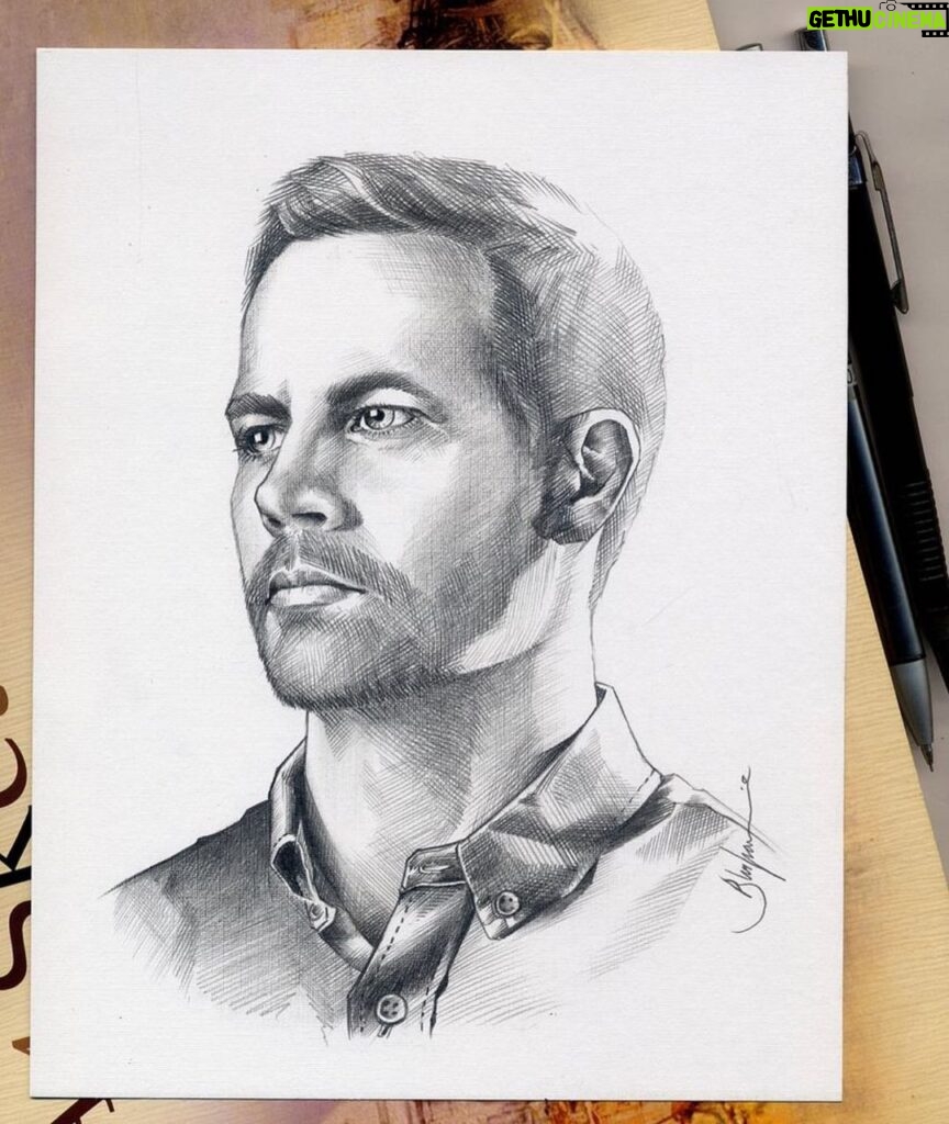 Paul Walker Instagram - Very cool sketch by @BurhaniAnnas. ✏️ Don’t forget to tag your tributes using #PaulWalkerArt as we share more in the future for #FanArtFriday! #TeamPW