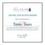 Paul Walker Instagram – @PaulWalkerFdn is proud to announce Daran Towns as the 2023 Paul Walker Foundation Award and Scholarship recipient!

This scholarship is in recognition of her hard work and exceptional dedication to the mission of doing good. As a volunteer at the @MontereyBayAquarium and the Aquarium of the Pacific, Daran has contributed to her community by supporting marine life and educating her friends and family about the importance of ocean conservation. 💙

“Growing up in the valley made me realize that there are so many people out there with no ocean education and I want to help bridge the gap, starting with my own community! I can’t wait to further the foundation’s mission of education and doing good in the world. I am so blessed, honored, and overjoyed to receive the 2023 Paul Walker Foundation Award and Scholarship.” – Daran Towns 

Visit paulwalkerfoundation.org to learn more. 

#DoGood #TeamPW
