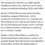 Paula Brancati Instagram - Getting to come back to @slasherseries for a fourth season with so many friends and folks I admire is an absolute bloody delight! Tnx to the brilliant team that is lead by our showrunner @iancarpenter99 & director @_adammacdonald and created by @amartinon — Can’t wait for y’all to see it on @Shudder 🖤🔪