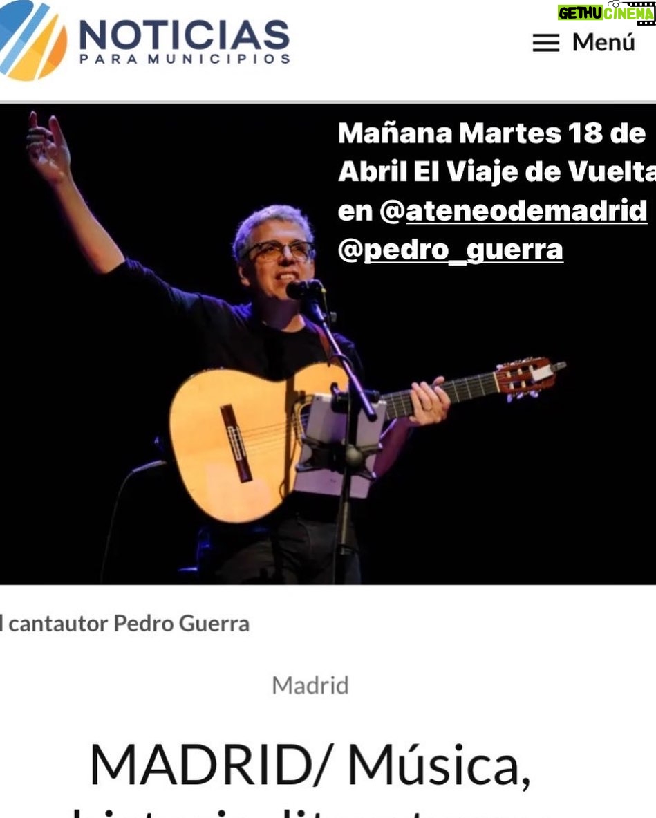 Pedro Guerra Instagram - Mañana martes 18 de Abril El Viaje de Vuelta en El Ateneo de Madrid a las 20 horas Entradas en pedroguerra.com #bicentenarioateneodemadrid @ateneodemadrid #elviajedevuelta @pedro_guerra con #luisfernandezquenotieneinsta al piano