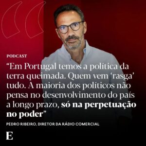 Pedro Ribeiro Instagram - Nasceu em 1971, em Lisboa. A telefonia esteve presente desde sempre, e desde pequeno que sabia que queria “dar na rádio”. Também quis ser jogador do Benfica, mas só teve espaço para cumprir um sonho. Desde 1996 que acorda às 5h30 da manhã e há 18 anos que é diretor da Rádio Comercial. Numa conversa com Bernardo Ferrão, no podcast Geração 70, fala abertamente sobre os desafios da rádio, das “falências trágicas da democracia portuguesa” e admite que não confia nos políticos - "existe um país e coisas para resolver, acordem para a vida e cresçam”. 

Ouça o episódio na íntegra nas plataformas habituais de podcast e através do link na bio do @jornalexpresso 

📷 @j0sefernandes/Expresso

#podcast #geração70 #pedroribeiro #politica #radiocomercial #bernardoferrao #portugal