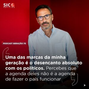 Pedro Ribeiro Instagram - Pedro Ribeiro, diretor da Rádio Comercial, é o novo convidado do podcast Geração 70.

Numa conversa com Bernardo Ferrão, revela o “desencanto absoluto” com os políticos, aponta a “máquina fiscal do norte da Europa” e as sucessivas desilusões da democracia portuguesa, com referência ao “pântano” de António Guterres e à “saída para a Europa” de Durão Barroso.

Ouça o episódio completo através do link na bio. 

#podcast #geracao70 #portugal #politica #impostos #taxes #governo #radiocomercial #atualidade #radio #pedroribeiro #news #sicnoticias