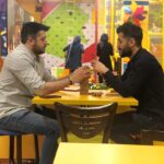 Pendar Akbari Instagram - ... .. خیلی خیلی جدی و با انگیزه همراه علی مشغول بازی بودیم 😀 به نظر من وداع با دوران کودکی اصلا امکان پذیر نیست ... پ ن : اینجا که ما نشستیم بامزی لند بزرگترین خانه بازی کودکه که علی جان خیری به تازگی افتتاحش کرده . پیشنهاد میکنم حتما کودکان خودتون و اقوام رو به اینجا ببرید @bamzyland # پندار_اکبری #pendarakbari #iranianartist #iranian #iranianactor #honarmandan #alikheiri