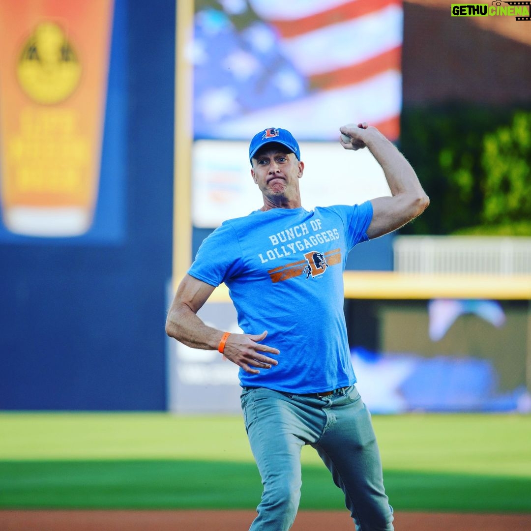 Penn Holderness - 2.3K Likes - I'm not great at pitCHINg but this was an incredible honor. I've been a @durhambulls fan since I was 3. I swell with pride every time I see that park, and the area around it, and realize how much my hometown has grown. Also I threw this into the dirt and like 3 feet outside.