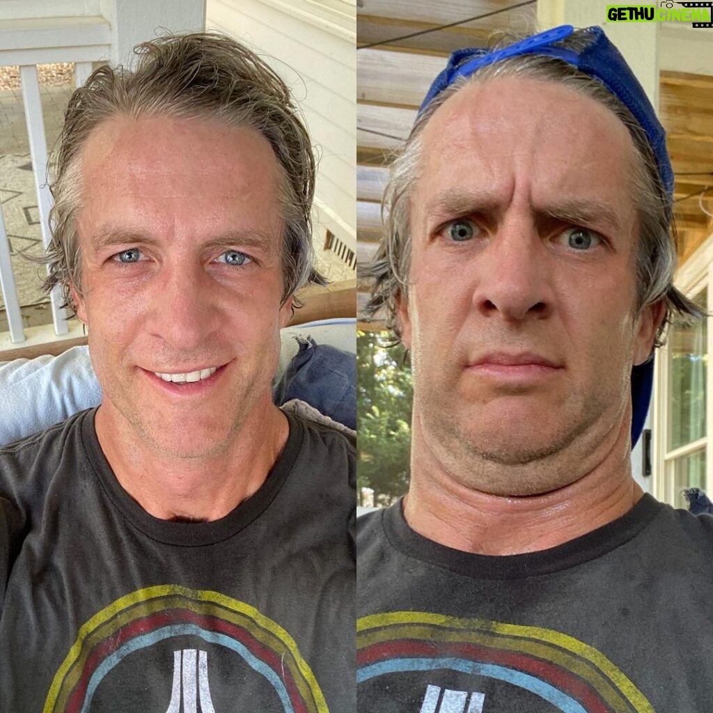 Penn Holderness Instagram - Total exhausCHIN Just did a garage workout. This is how I thought I’d feel vs how I actually feel. #socialCHINstancing