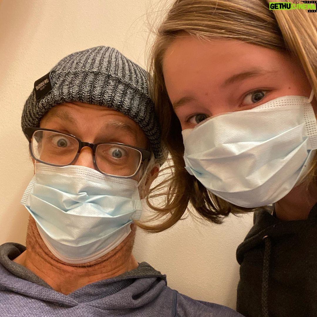 Penn Holderness - 1.3K Likes - Wait time at the CHINute Clnic- 4 hours and 39 CHINutes. In case you can’t tell we are both double chinning here. #coronavirüs #actuallyjustbronchitis