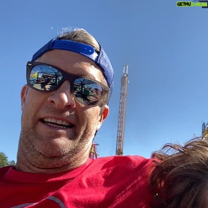 Penn Holderness Instagram - State Fair. The scrambler is his favorite attractCHIN but it is going to lead to my stomach evacuaCHIN. #ncstatefair #doublechinstagram