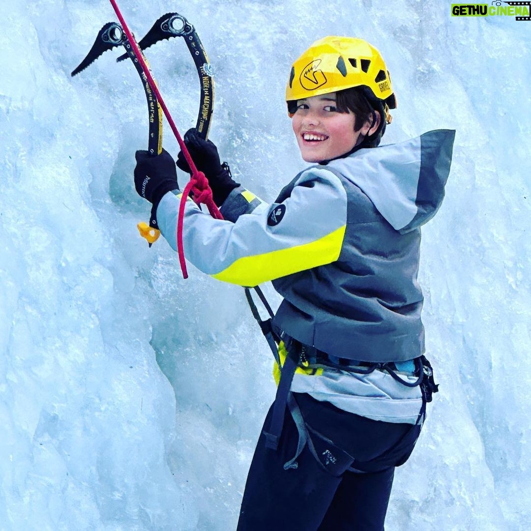 Penn Holderness - 2.4K Likes - Ice climbing in CHINmonix! 130 foot ascenCHIN. So proud of my wife and children! Swipe right for all the actCHIN