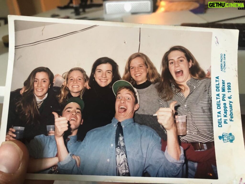 Penn Holderness Instagram - So apparently I’ve been doing this for 26 years. This is from my freshman year at VirCHINia. And yes that is an Elvis tie with a denim shirt. FaCHIN mogul. @doublechinstagram