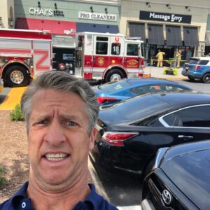 Penn Holderness Instagram - DOUBLE CHINVESTIVATION. There are police and fireman all over this massage CHINvy. I CHINterviewed a nearby store merCHINt who tells me that a disgruntled CHINployee rammed into the store front and sped away, but left behind a car bumper. You are welcome @wral and @abc11_wtvd and @wncntv #doublechinstagram