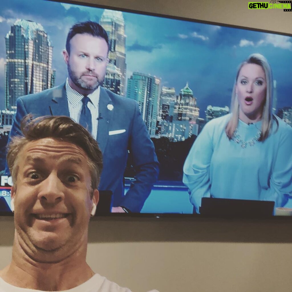 Penn Holderness Instagram - In a hotel gym in Charlotte and one of my favorite people comes up on the screen! What a coCHINcidence! PS I am not working very hard in this gym. Very little perspiraCHIN #doublechinstagram #fox46charlotte