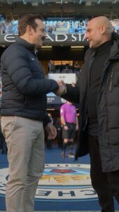 Pep Guardiola Instagram - @pepteam 🤝 Ted Lasso Available to stream on @appletv 📺 Etihad Stadium