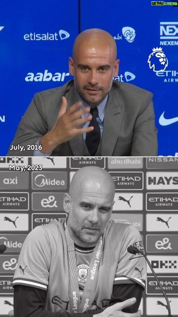 Pep Guardiola Instagram - Pep Guardiola, then and now. 🧠