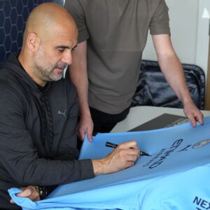 Pep Guardiola Instagram - Hello everyone! 

I’m giving away an official Manchester City framed shirt I signed at my private signing session with @icons_memorabilia!

To enter the giveaway simply: 1) Tag a friend in the comments and 2) Follow both me and @icons_memorabilia

A winner will be selected at random. T&Cs apply. Good luck!