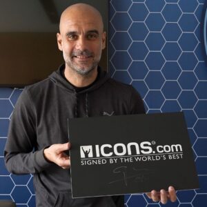 Pep Guardiola Instagram - Hello everyone! 

I’m giving away an official Manchester City framed shirt I signed at my private signing session with @icons_memorabilia!

To enter the giveaway simply: 1) Tag a friend in the comments and 2) Follow both me and @icons_memorabilia

A winner will be selected at random. T&Cs apply. Good luck!