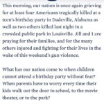 Peri Gilpin Instagram – I’m sorry, just realized it’s difficult to read the most powerful part of President Biden’s statement-“It is within congress’ power to require safe storage of firearms, require background checks for all gun sales, eliminate gun manufacturer’s immunity from liability and ban assault weapons and take action.” For our kids. For their kids. USA