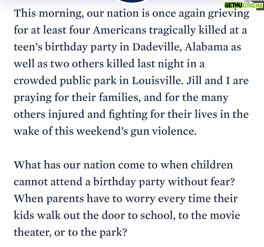 Peri Gilpin Instagram - I’m sorry, just realized it’s difficult to read the most powerful part of President Biden’s statement-“It is within congress’ power to require safe storage of firearms, require background checks for all gun sales, eliminate gun manufacturer’s immunity from liability and ban assault weapons and take action.” For our kids. For their kids. USA
