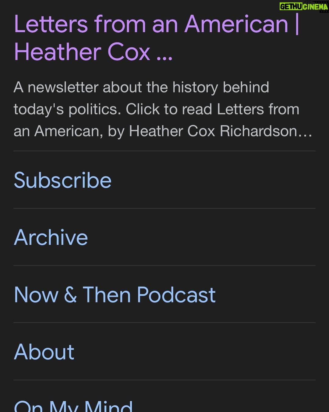 Peri Gilpin Instagram - Thank you @heathercoxrichardson & @potus #lettersfromanamerican keep me sane with facts and historical context. I subscribe @substackinc Her latest book, Democracy Awakening: Notes on the State of America comes highly recommended too ๐บ๐ธ