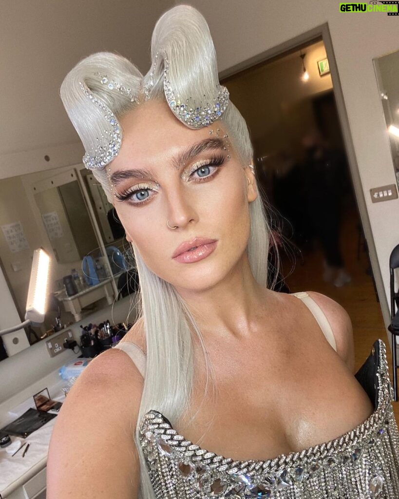 Perrie Edwards Instagram - Her name was Perrie, she was a showgirl, her dress and wings weighed a ton but she bossed it like a hun 🎶