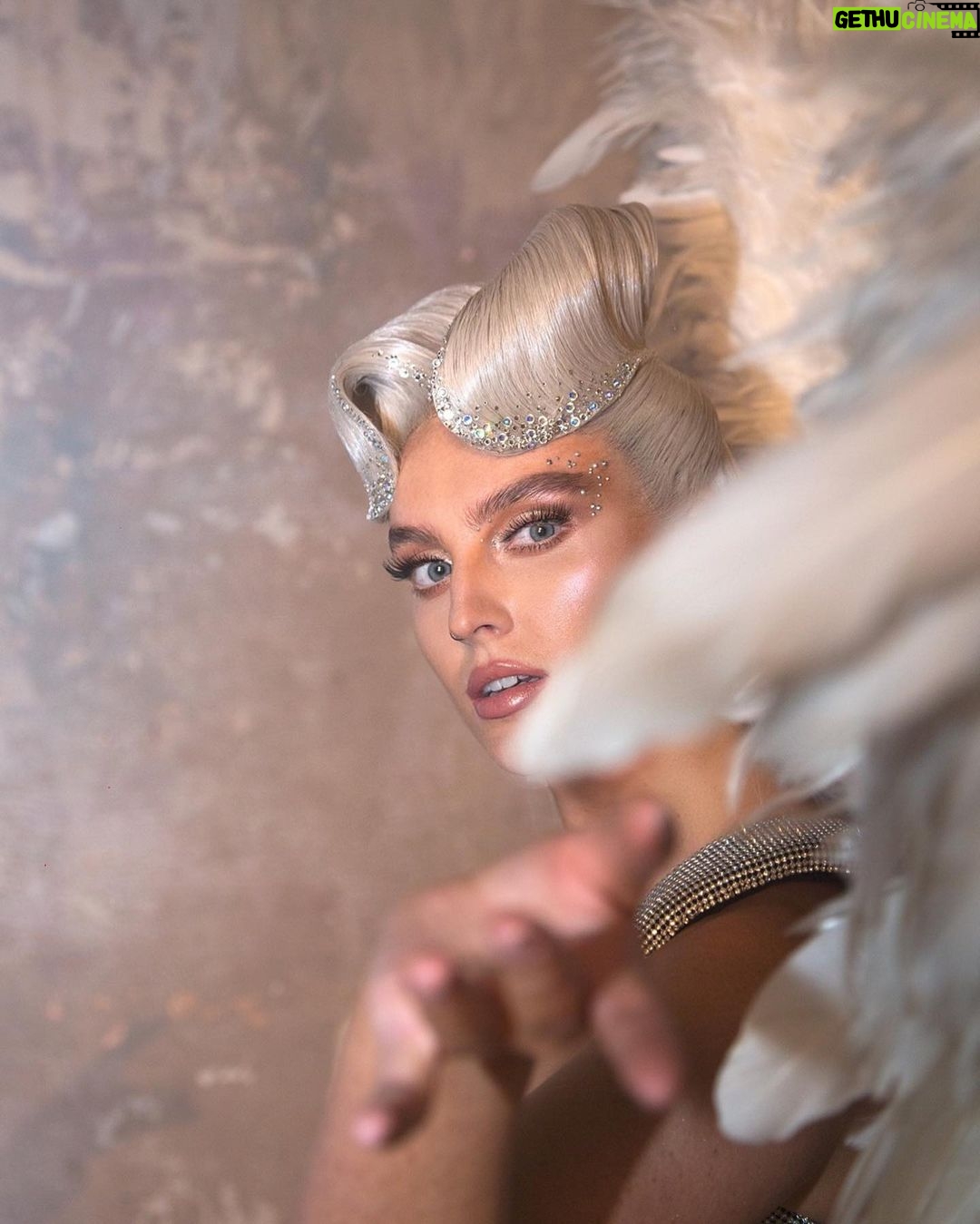 Perrie Edwards Instagram - Her name was Perrie, she was a showgirl, her dress and wings weighed a ton but she bossed it like a hun 🎶