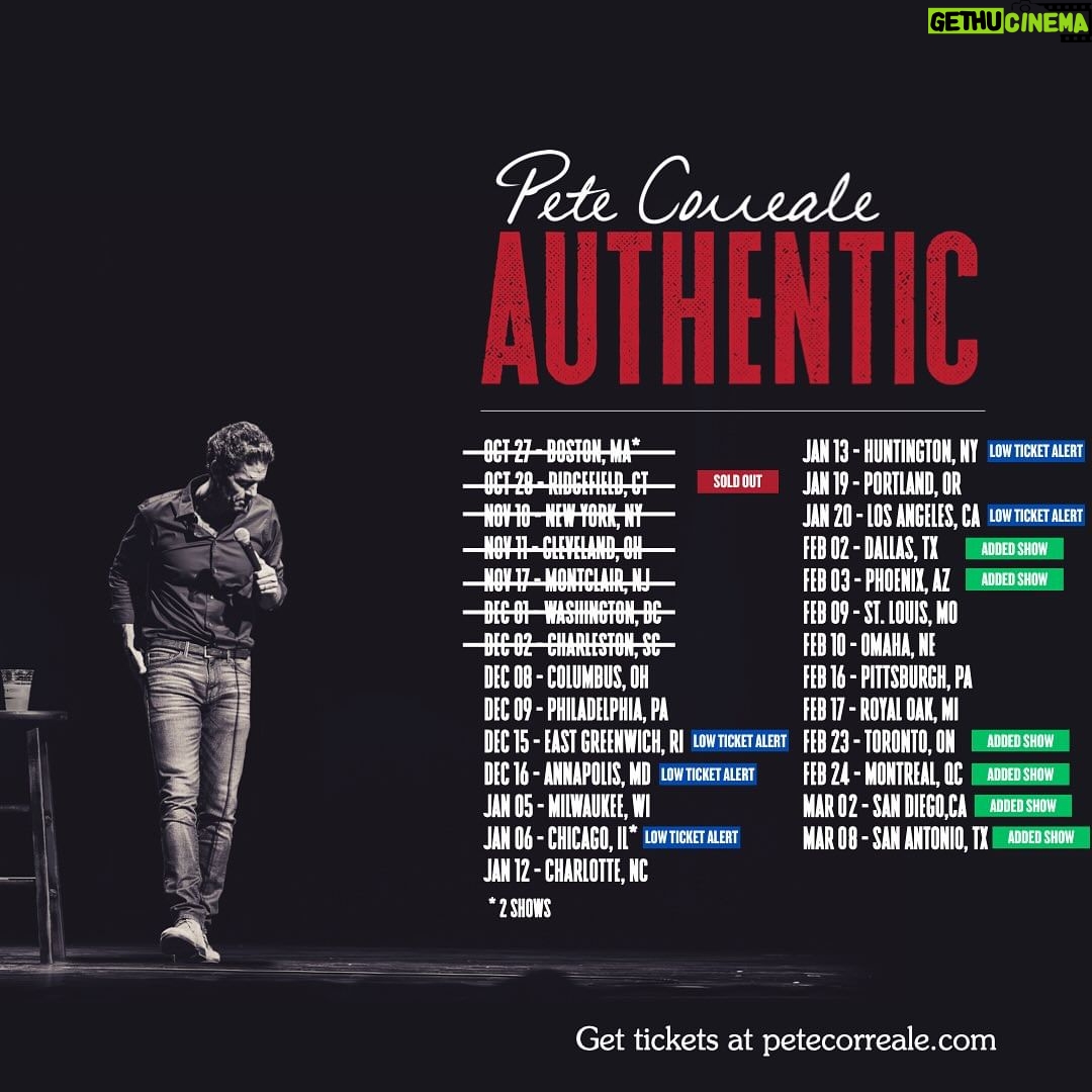 Pete Correale - 1K Likes - Tickets for Dallas, Phoenix, Toronto, Montreal, San Diego, and San Antonio go on sale this Friday at 12pm ET on PeteCorreale.com! Shout out in the comments which shows you're coming to! 🎟️
#PeteCorreale #StandUp #StandUpSpecial #Comedy #ComedyShow
