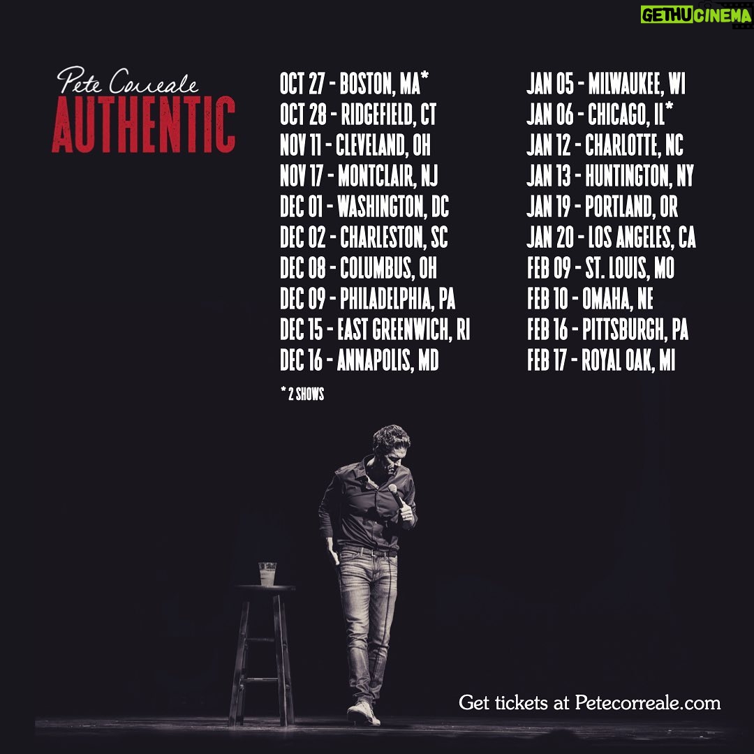 Pete Correale - 1.8K Likes - The announcement is here! I'm hittin' the road!
Tickets go on sale this Friday at 12pm ET on PeteCorreale.com! So excited to see all of you! Shout it out in the comments which shows you're hitting! 🎟️
#PeteCorreale #StandUp #StandUpSpecial #Comedy #ComedyShow