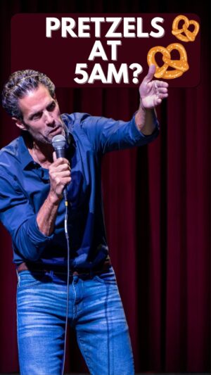 Pete Correale Instagram - I have a bone to pick. Like who actually wants pretzels on an early morning flight? #petecorreale #standup #standupcomedy #standupspecial #airlines #airplane #pretzels