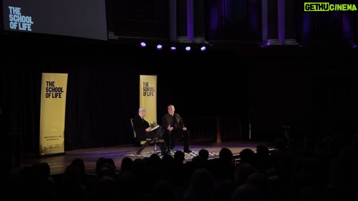 Peter Gabriel Instagram - Peter speaking to Alain de Botton at the @theschooloflifelondon about the emotional power of music.