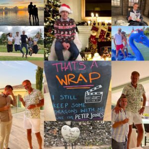 Peter Jones Instagram - Well 2020 that’s a wrap! I can’t say I’m not pleased to see the back of 2020 and yet I have so much to be thankful for especially my amazing family and friends. It’s been one hell of a year. A year where my wonderful Mother was laid to rest, my family spent more cherished time together than normal, friends made me smile and my Foundation did more than ever before to support those that needed our support and dedication to making peoples lives brighter. We all celebrated thanked our incredible Blue light services, Armed Forces and the amazing key workers for looking after us all. There’s so many things to say about this year, both good and bad, but I just want to send you all my love from my family to yours in the hope and belief that 2021 will not only be a year of new challenges, opportunities and excitement, but a year that brings an end to this horrific pandemic. Please stay safe and here’s to your Health and Happiness throughout 2021 and beyond. 
PJ x
